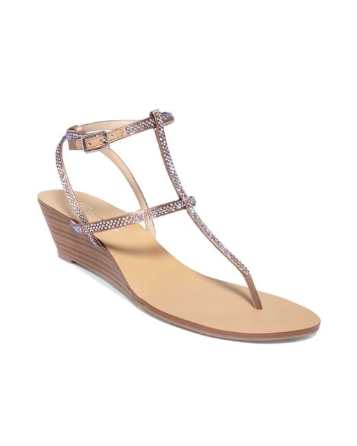 INC International Concepts Natural Womens Marge Wedge Thong Sandals