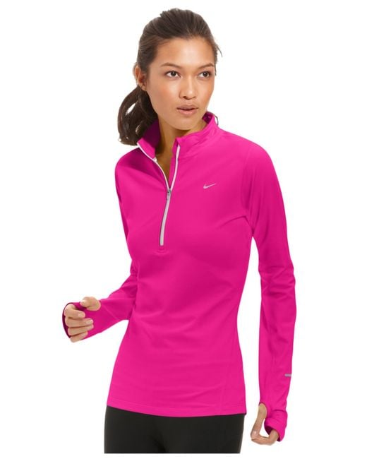 Nike Pink Element Dri-fit Half-zip Pullover