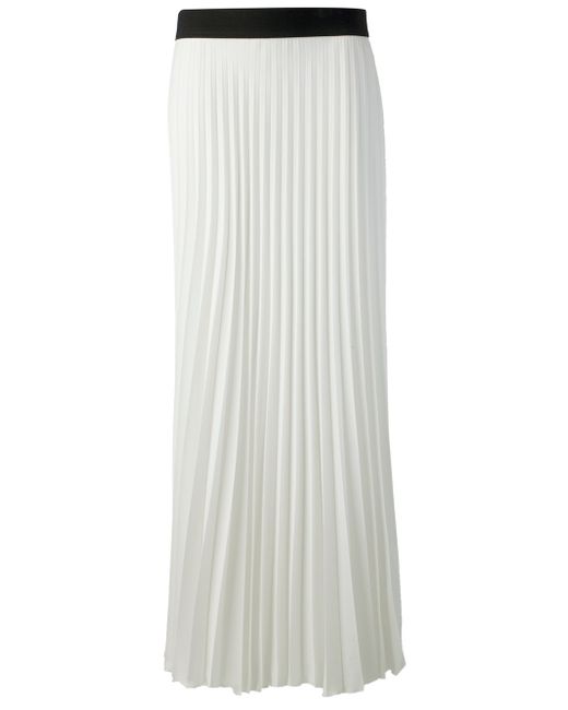 P.A.R.O.S.H. White Long Pleated Skirt