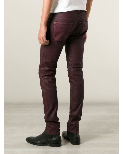 Blossom farligt Evne Diesel Black Gold Coated Slim-Fit Jeans in Red for Men | Lyst