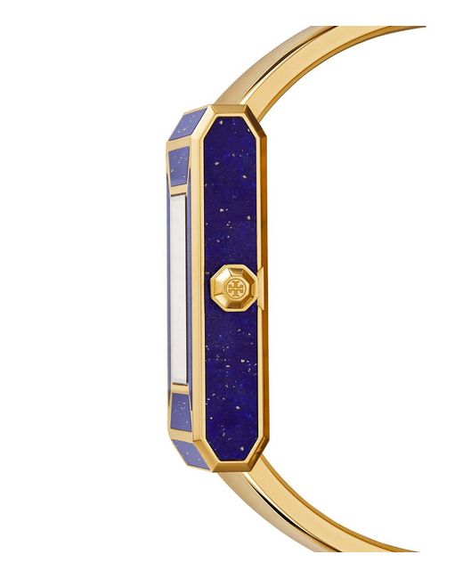 Tory Burch Robinson Watch, Limited Edition, Gold-Tone/Lapis, 38 X 25 Mm in  Blue