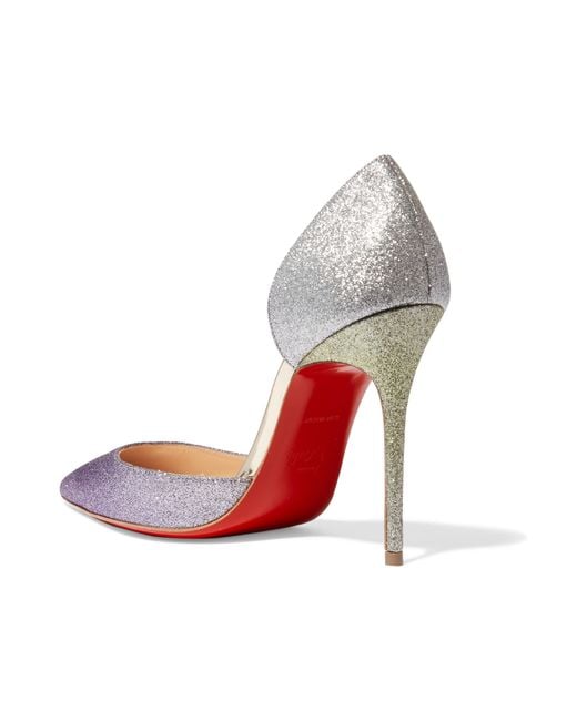 Christian louboutin Iriza Glitter Ombr Half D\u0026#39;Orsay Pumps in ...