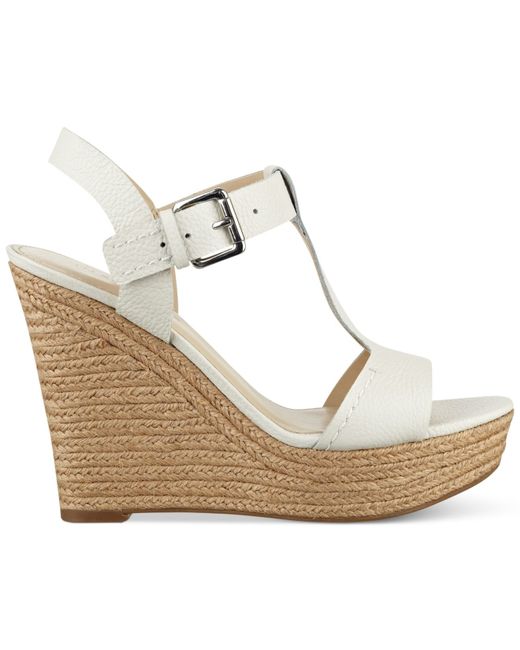 Marc fisher Harlei Wedge Sandals in White (Ivory Leather) - Save 11% | Lyst