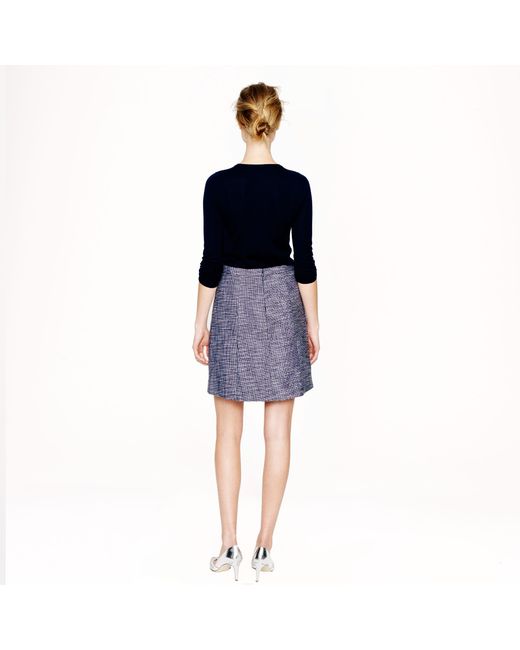 Navy tweed shop pencil skirt