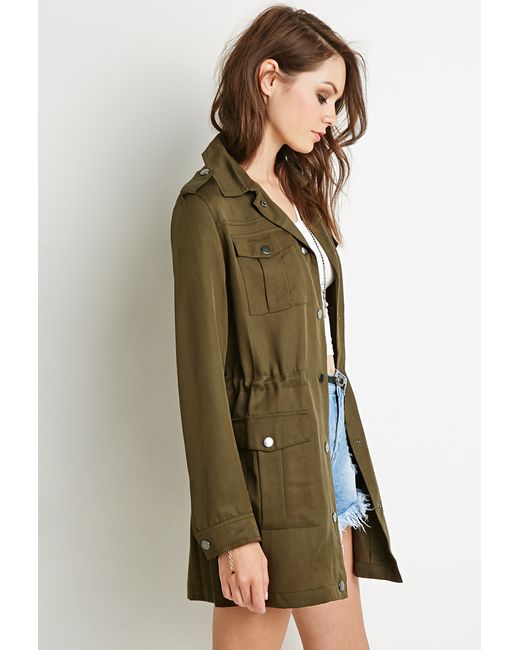 Forever 21 Longline Utility Jacket in 