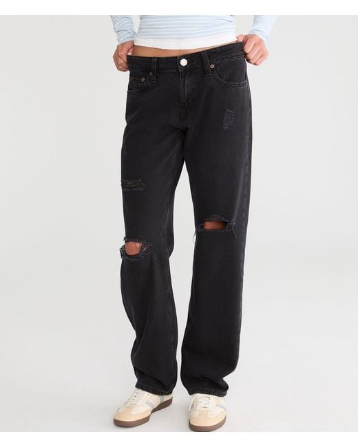 Aéropostale Women's Black Low-Rise Baggy Jean