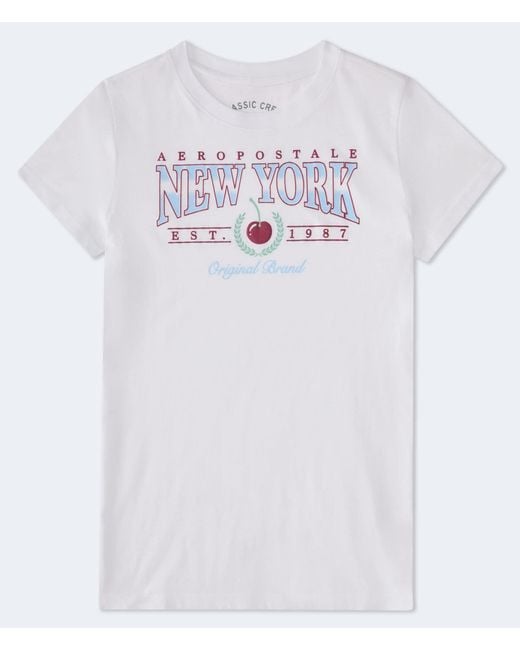 Aéropostale White New York Cherry Graphic Tee