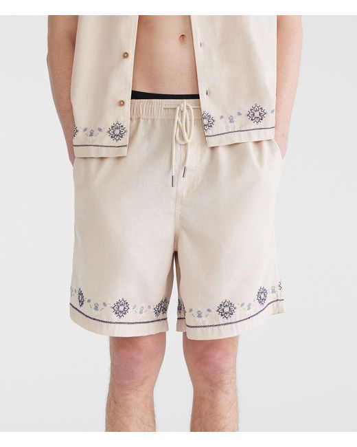 Aéropostale Natural Floral Border All Day Linen Jogger Shorts 7" for men