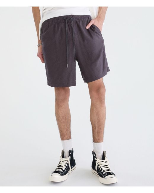Aéropostale White Solid Linen Shorts 7" for men
