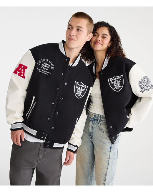 Aéropostale Black Las Vegas Raiders Bomber Jacket for men
