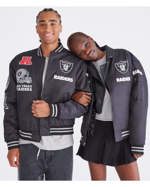Aéropostale Black Las Vegas Raiders Helmet Bomber Jacket for men