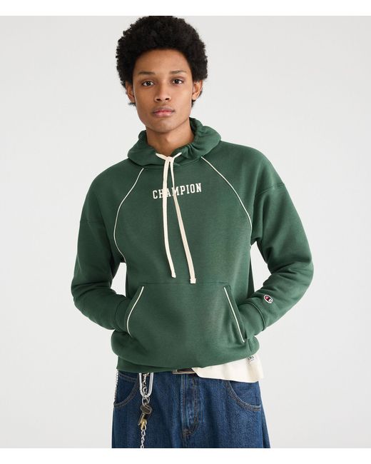 Aéropostale Green Champion Logo Piped Pullover Hoodie for men