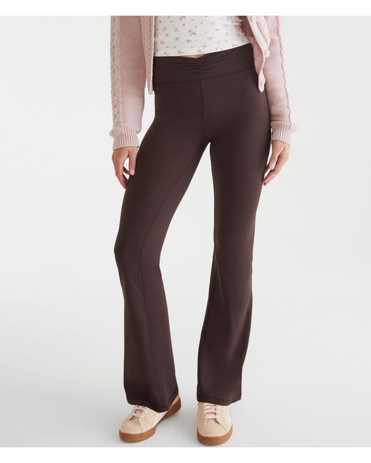 Aéropostale Brown Buttery Soft High-Rise Cinch Flare Leggings