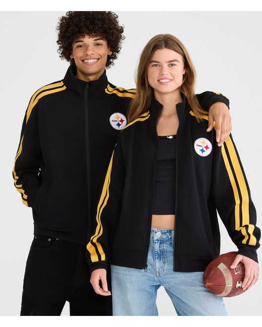 Aéropostale Black Pittsburgh Steelers Fleece Track Jacket for men