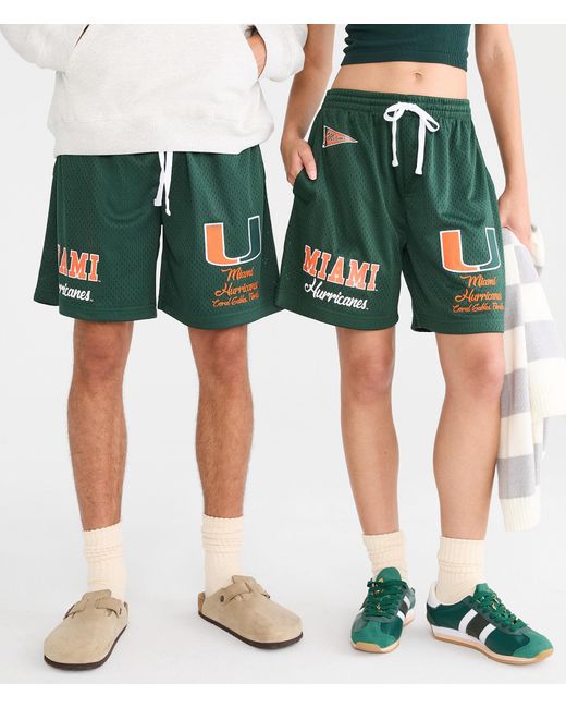 Aéropostale Green Miami Hurricanes Mesh Shorts for men