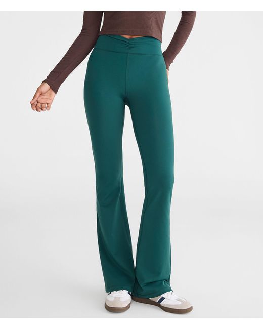 Aéropostale Green Buttery Soft High-Rise Cinch Flare Leggings