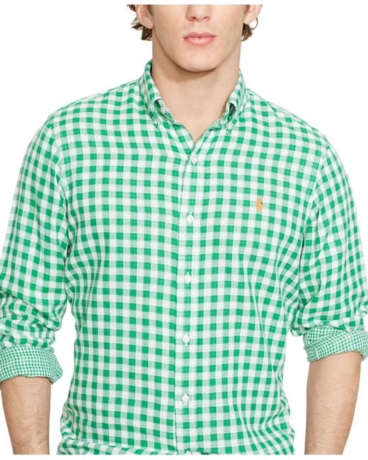 Polo Ralph Lauren Green Double-Faced Checked Shirt for men