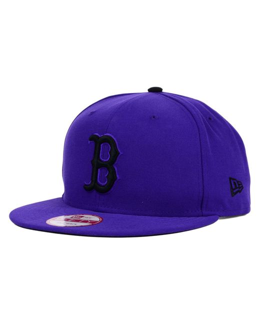 KTZ Purple Boston Red Sox Snap-Dub 9Fifty Snapback Cap for men