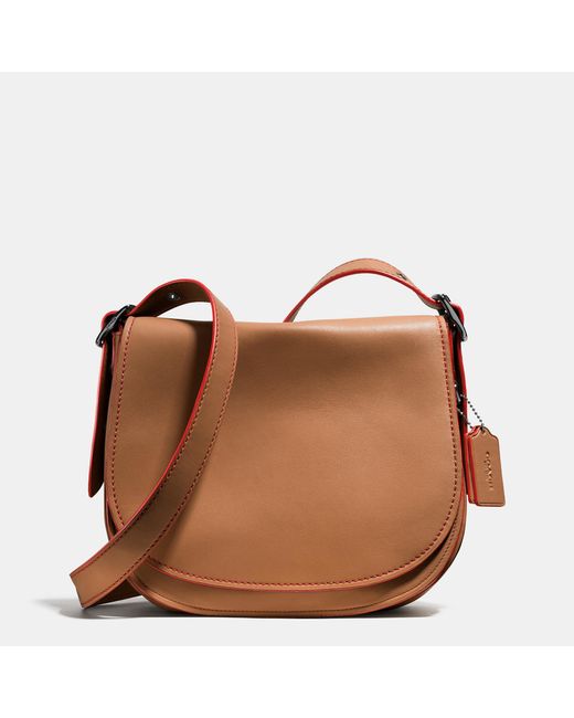 COACH Saddle Bag In Glovetanned Leather in Brown | Lyst