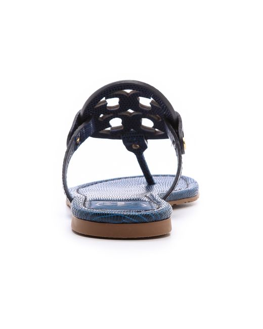 Tory Burch Miller Tejus Print Sandals Newport Navy in Blue Lyst
