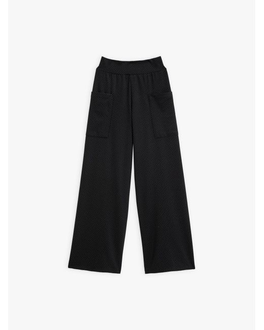 agnès b. Cotton Mathis Black Pants With White Stitching | Lyst