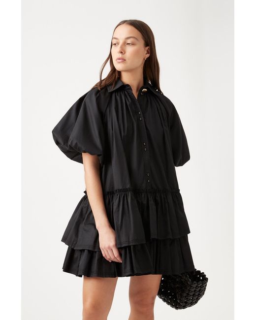 Aje. Cotton Ambience Smock Mini Dress in Black | Lyst