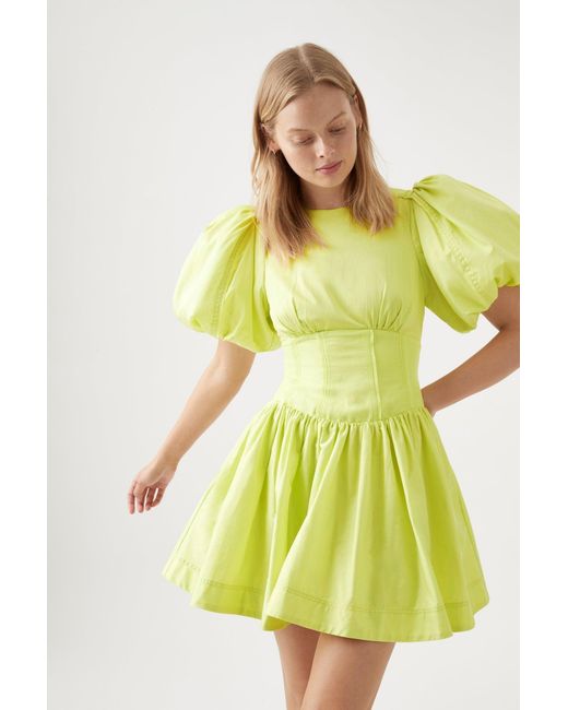 aje yellow mini dress