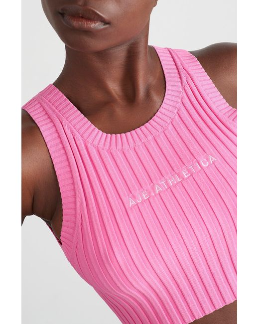 Aje. Knitted Mini Logo Tank 135 in Pink Lyst