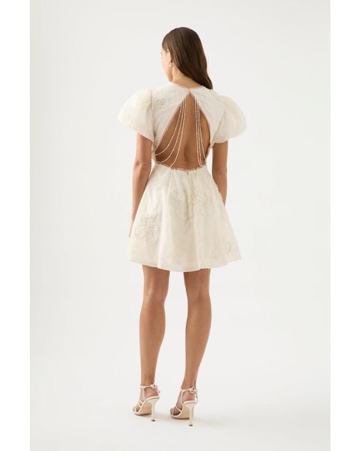 Aje. Vera Beaded Flower Mini Dress in Pink Lyst