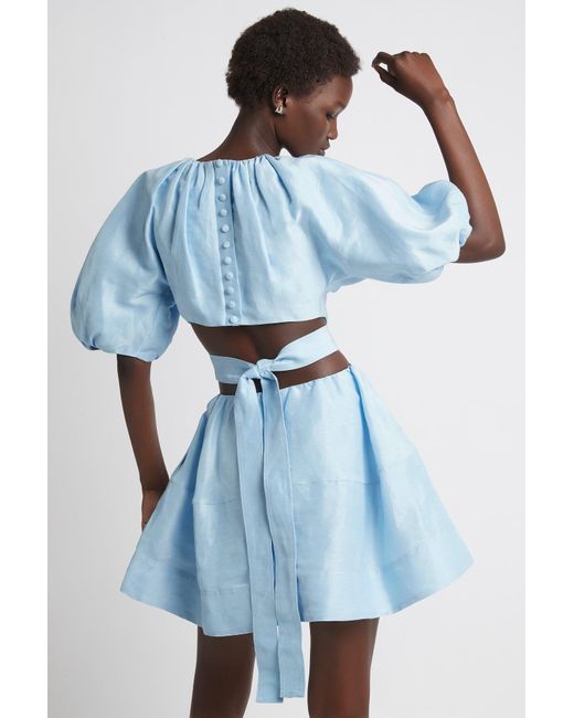 Aje. Linen Psychedelia Cut Out Mini 