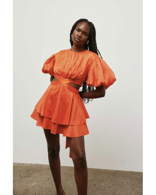 Aje. Gracious Cut Out Mini Dress in Orange | Lyst