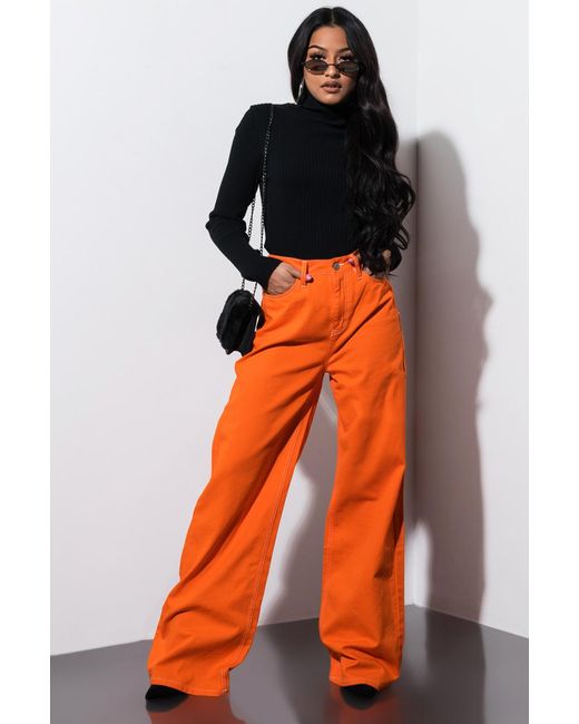 Wide Leg Pant in Orange 