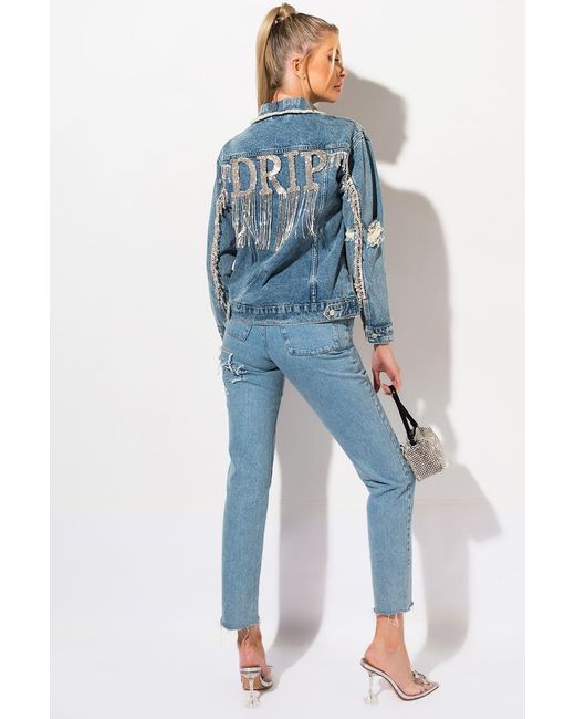 rhinestone embellished denim jacket