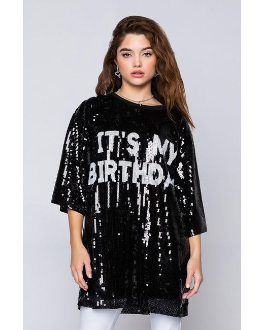 My Birthday Sequin Tshirt Dress 