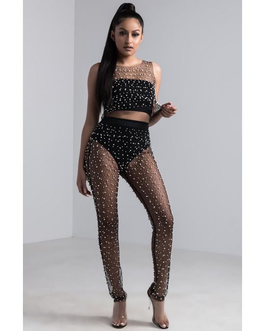 AKIRA Synthetic Sirens Call Pearl Mesh 