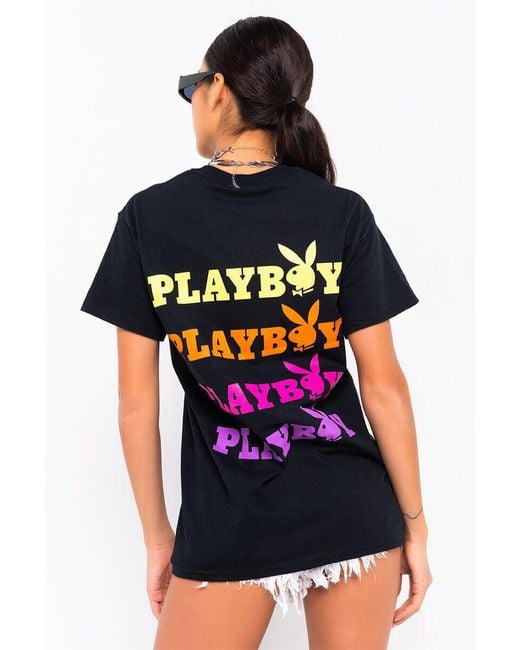 AKIRA Cotton Playboy Bunny Short Sleeve T-shirt in Black - Lyst