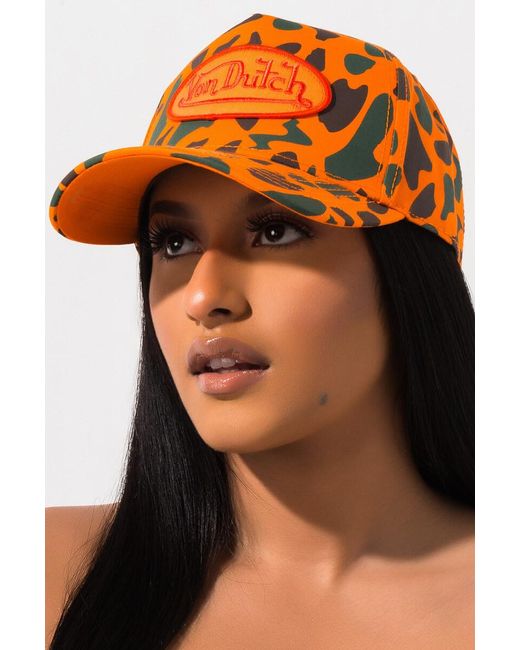 Von Dutch Trucker Hat Orange Camo 