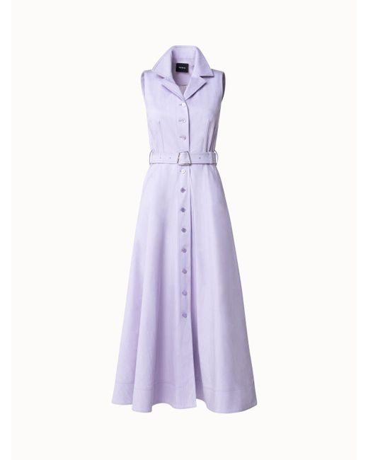 Akris Belted Flared Midi dress In Purple Lyst akris-belted-flared-midi-dress-in-purple-lyst