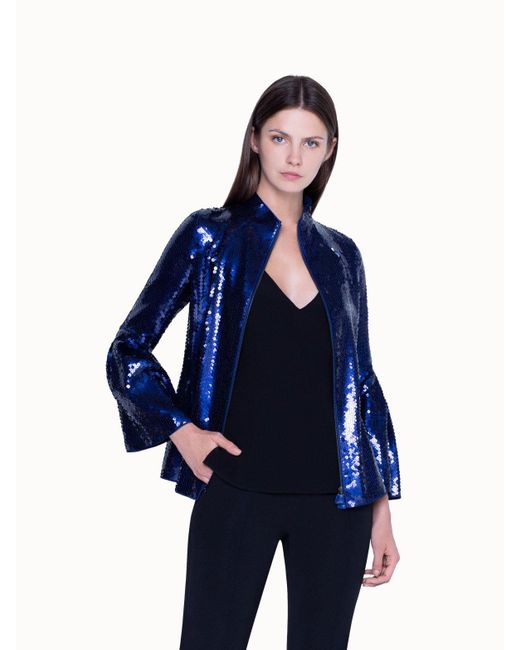 blue sparkly jacket