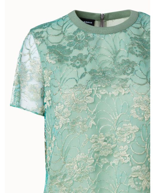 Akris Floral Techno Lace Blouse in Green | Lyst