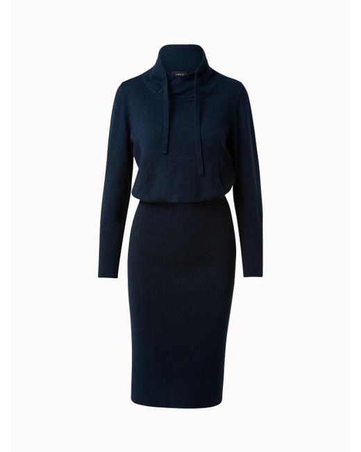 Akris Cashmere Cowl Neck Knit Dress in 