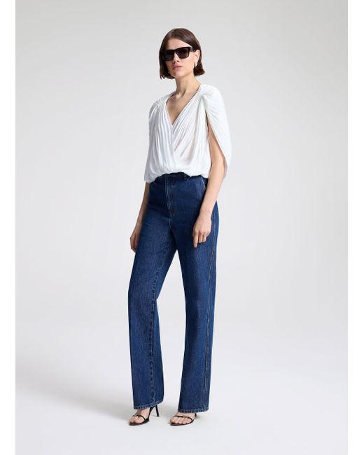 A.L.C. White Vivian Caped Top