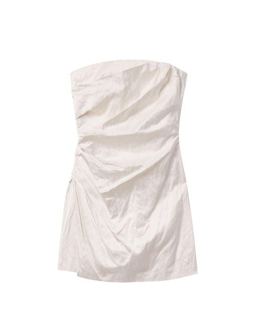 evie satin mini dress A.L.C. Evie Strapless Mini Dress - Pearl