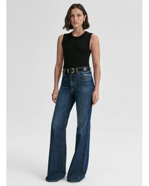 A.L.C. Blue Mick Fine Merino Knit Top