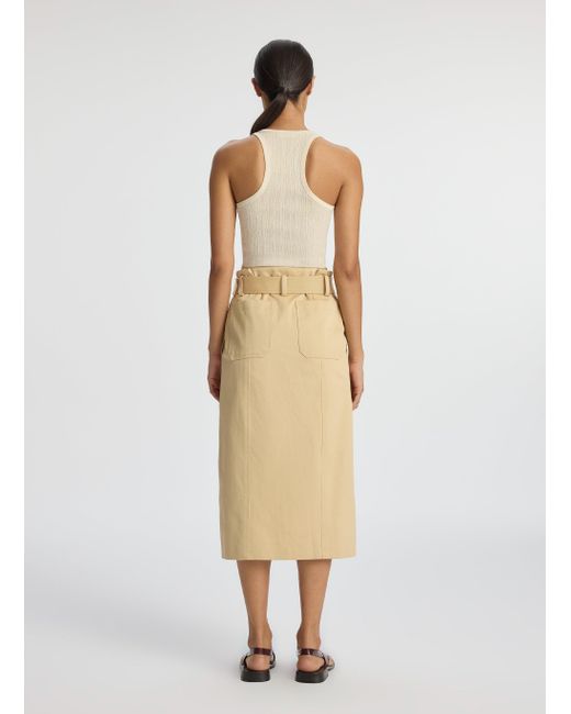 A.L.C. Natural Maia Cotton Midi Skirt