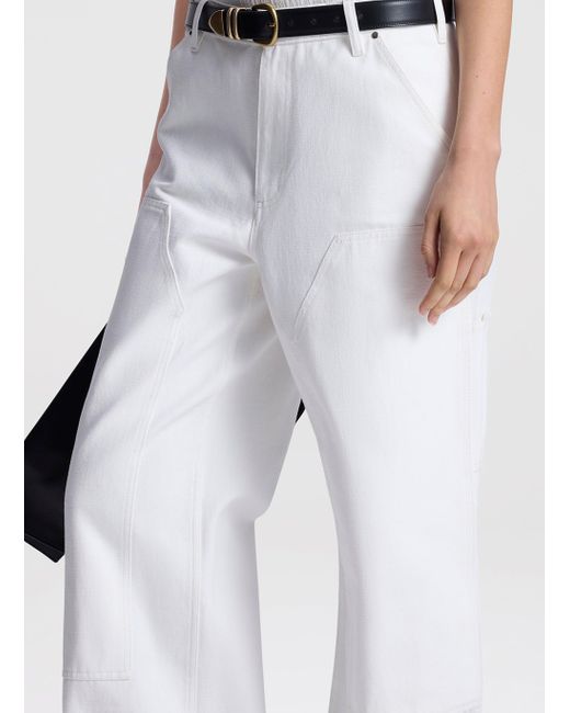 A.L.C. White Rae Wide Leg Canvas Pant