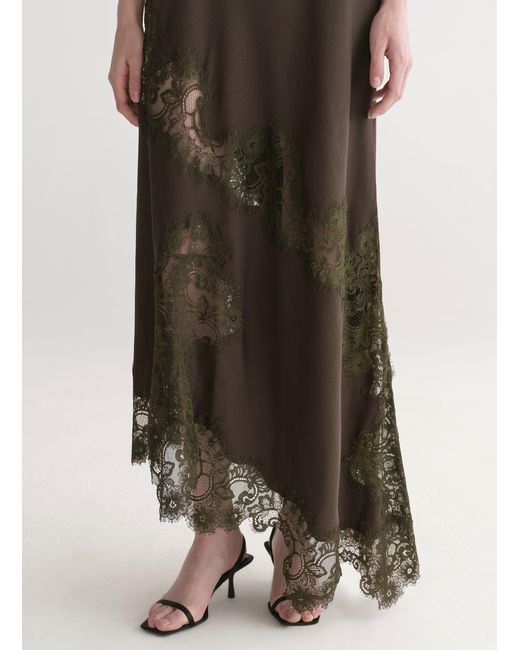 A.L.C. Women's Natural Alessia Textured Satin And Lace Maxi Dress A.L.C. Women's Natural Alessia Textured Satin And Lace Maxi Dress