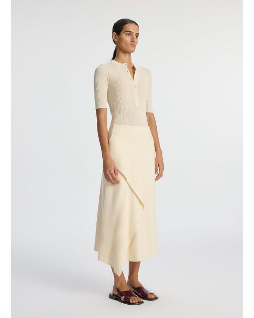 A.L.C. Natural Lia Linen Midi Skirt
