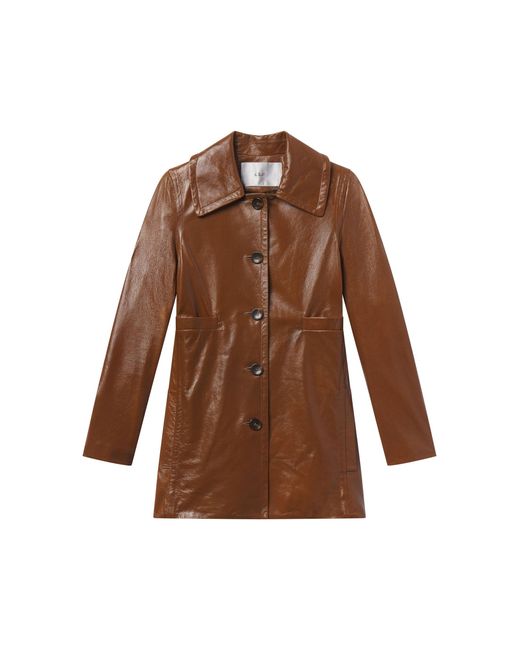 A.L.C. Brown Ghia Glossy Leather Jacket