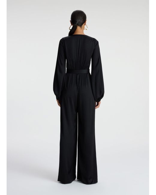 A.L.C. Imogen Satin Jumpsuit in Blue Lyst